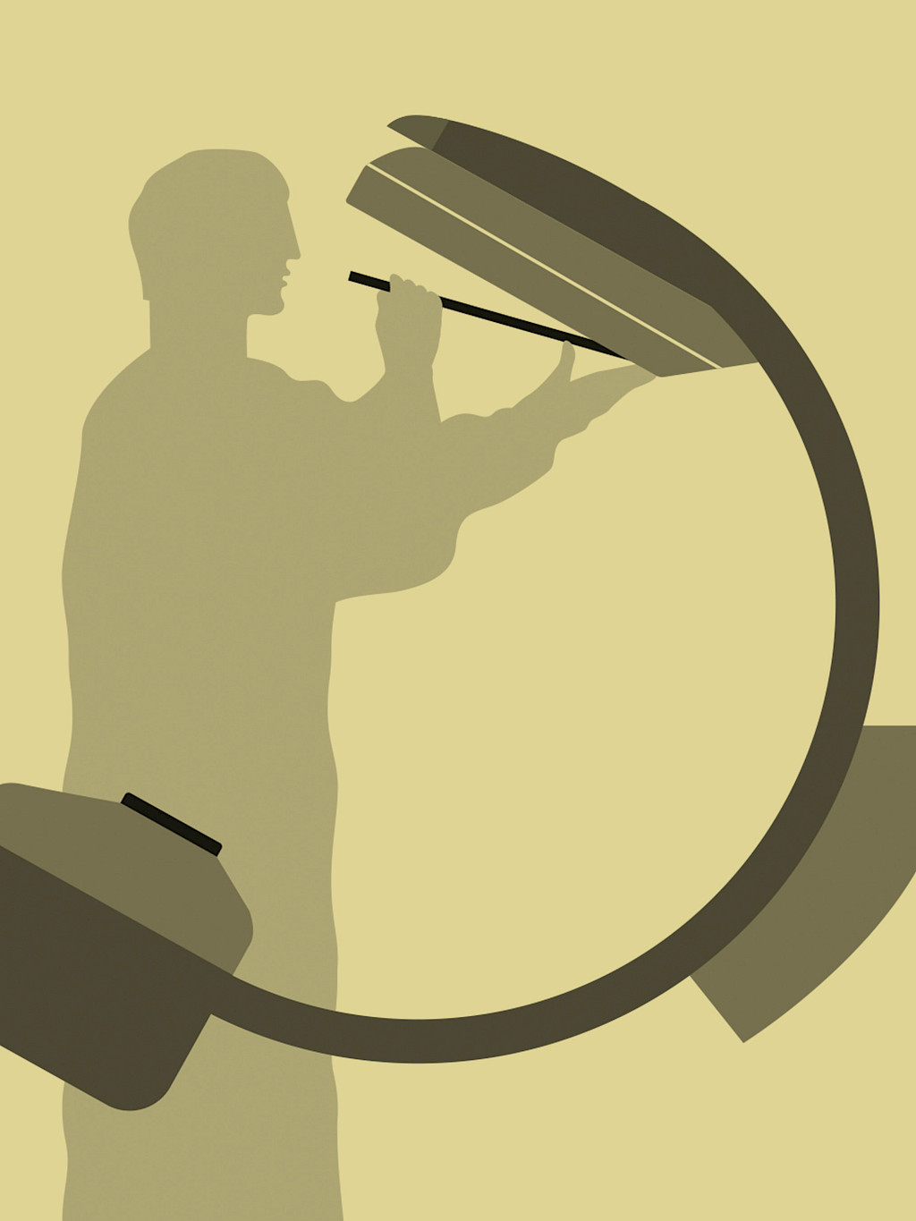 Illustration: a person removes the anti-scatter grid for a pediatric scan