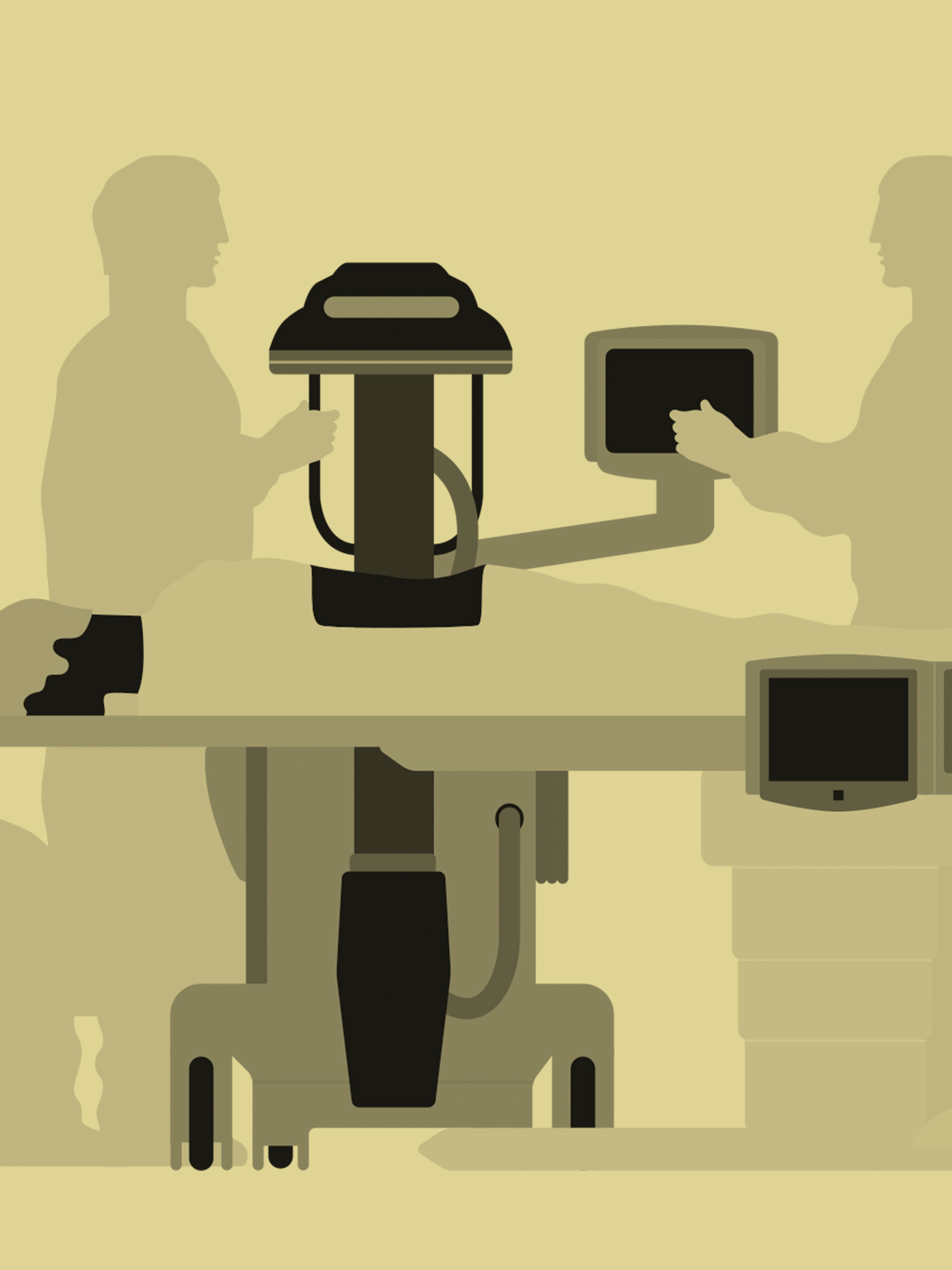 Illustration: Comparison of a flat-panel image receiver and an image intensifier.